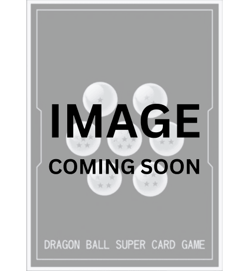 A grayscale placeholder image for the Dragon Ball Super: Fusion World showcases seven faintly visible dragon balls arranged in a pattern. Bold text in the center reads "IMAGE COMING SOON." Below, in smaller lettering, it says "DRAGON BALL SUPER: FUSION WORLD." Look forward to cards featuring Super Rare characters like Zamasu (FB02-043) (Alternate Art) [Blazing Aura].