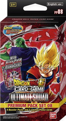 Dragon Ball Super Trading Card Game Unison Warrior Series 8 Ultimate Squad Premium Pack Set PP08 [4 Booster Packs & 2 Promo Cards]