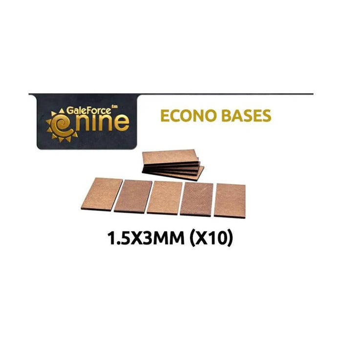 GaleForce Nine: Econo Bases Rectangular Bases 1.5"x3" (x10)