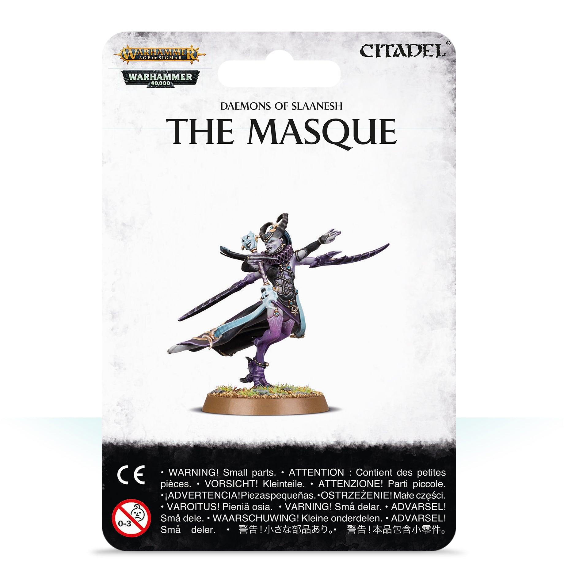 The image shows a packaged miniature figure from the game Warhammer, marked as 