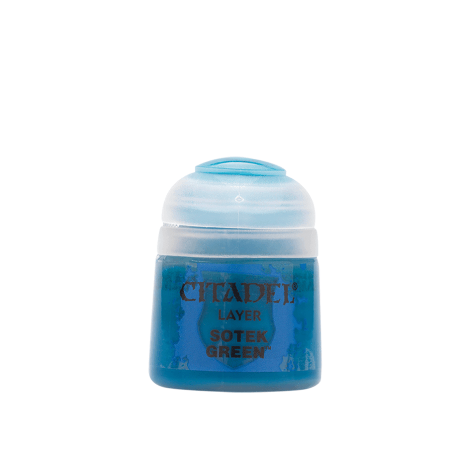 A small blue cylindrical paint pot with a clear lid features the 