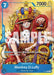 This Bandai Convention Promo 2024 card showcases Monkey D. Luffy from the Straw Hat Crew seated atop a throne of treasure, adorned with a crown. This One Piece Promotion Card features a power level of 7000, offers a counter value of 1000, and includes an ability to return characters costing 3 or less to their owner's hand.