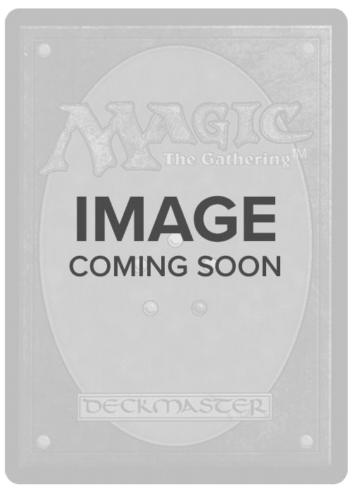 A Magic: The Gathering card with a placeholder image. The card back features a centered oval design with the words 