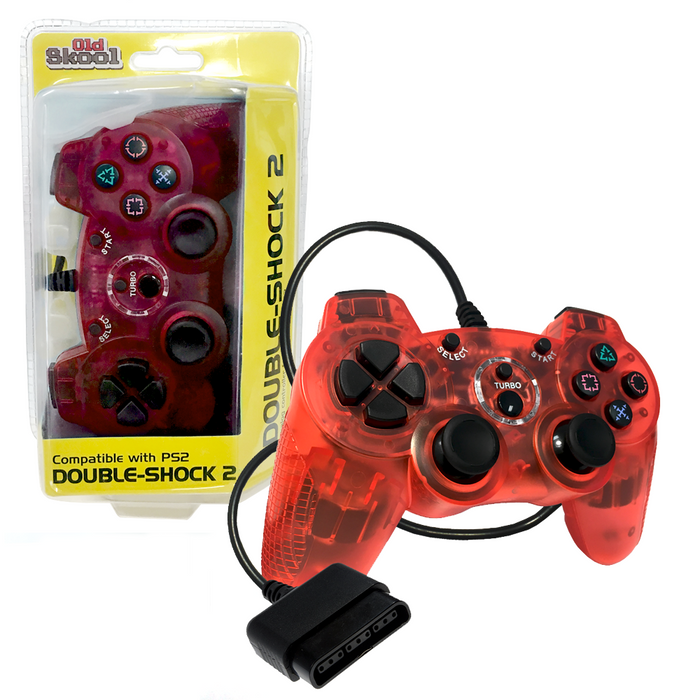 PS2 WIRED DOUBLE-SHOCK 2 CONTROLLER (RED)