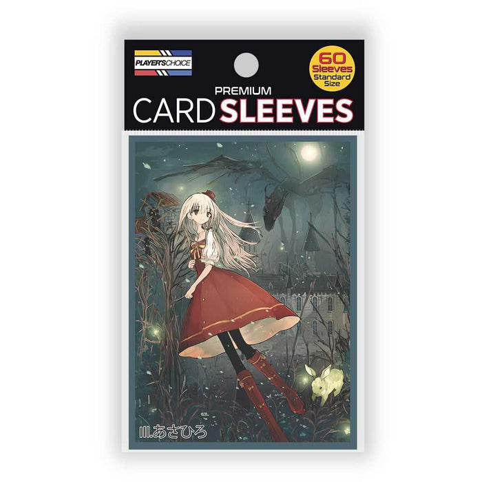 A pack of Player's Choice Standard Argoat (Domina) Premium Card Sleeves featuring anime-style artwork of a girl in a red dress and boots, standing in a mystical forest. The 60 count pack contains standard-size sleeves. The top part of the packaging is white with the brand logo and description.