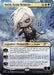 This Magic: The Gathering Secret Lair Drop Series card, featuring the borderless Sorin, Grim Nemesis, presents the Legendary Planeswalker in a chibi-style design. Sorin stands with white hair and dark eyes beneath a long coat, set against a ruined castle backdrop. The gold-bordered card highlights his abilities and starts with a loyalty of 6.