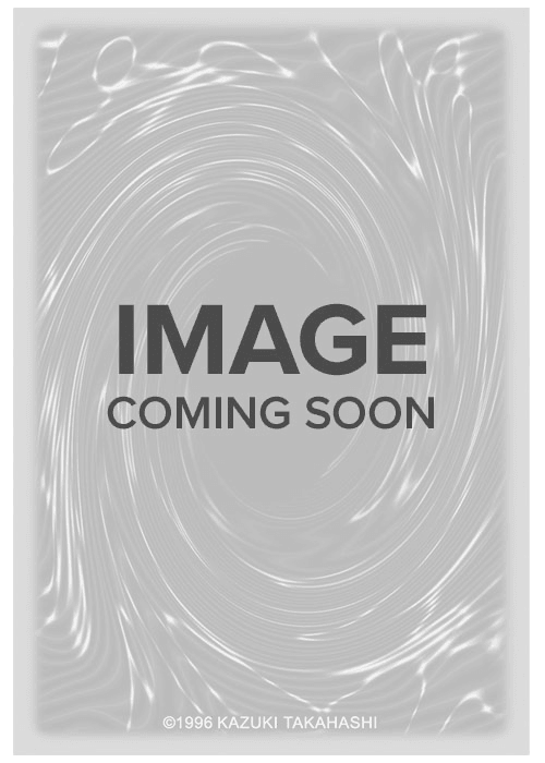 A gray-scale, swirling vortex background with a glossy finish. Bold, centered text reads "IMAGE COMING SOON." Below the text, in smaller print, it says "©1996 KAZUKI TAKAHASHI." This exclusive image features elements from Ghost Ogre & Snow Rabbit (Alternate Art) (Platinum Secret Rare) [RA02-EN009] Platinum Secret Rare. A dark border frames the image.