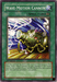 A Yu-Gi-Oh! trading card titled "Wave-Motion Cannon [MFC-040] Common" from the Magician's Force set. The card depicts a futuristic cannon emitting a powerful energy beam. It is a Continuous Spell Card with a direct damage effect. The card description and details, such as edition and unique identifiers, are visible at the bottom.