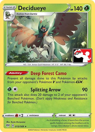 Decidueye (013/189) [Prize Pack Series One]