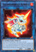 The image shows the "Salamangreat Almiraj [MGED-EN144] Rare" Yu-Gi-Oh! trading card from the Maximum Gold: El Dorado set. It features a small, blue and white mechanical rabbit with red accents and a fiery aura. The card, a Link/Effect Monster, has attributes including Link 1, ATK 0, and Cyberse/Link/Effect type. Text details effects