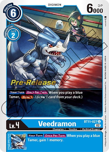 The image displays a Digimon card titled 