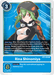 Card image from the Digimon card game featuring "Rina Shinomiya [BT2-086]" from Release Special Booster Ver.1.5. This green-haired Tamer, dressed in a black hoodie with orange accents and a white top, has her special abilities, security effects, and play cost of 3 detailed against a blue circuitry background.