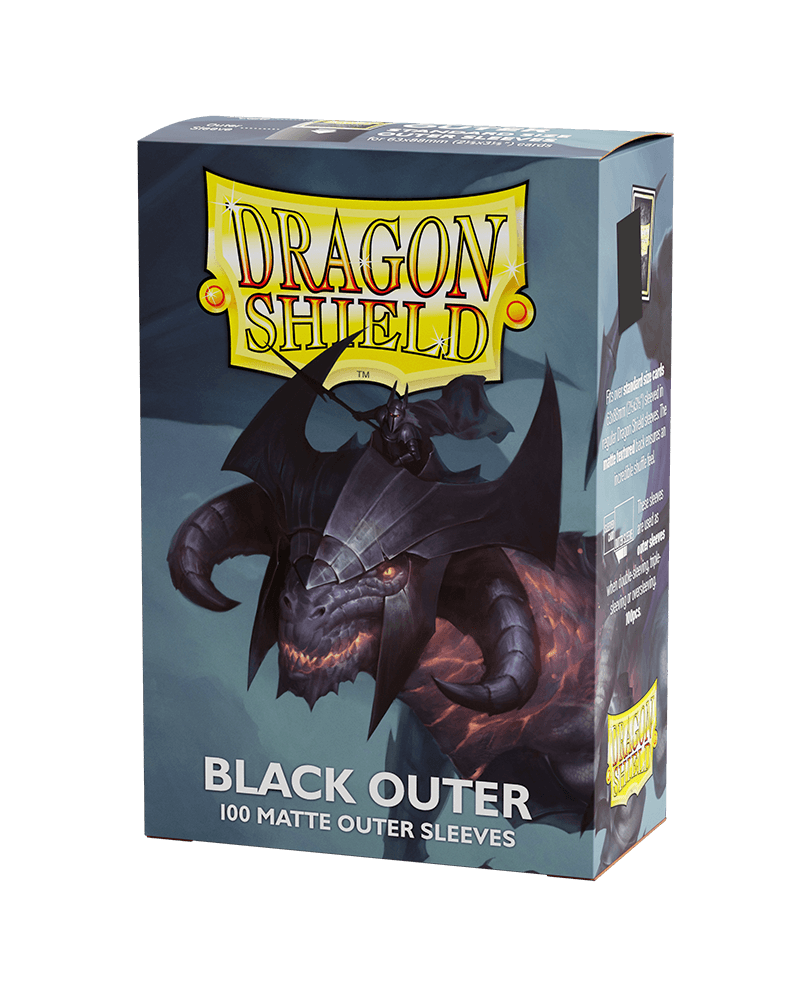 Dragon Shield: 100ct Outer Sleeves - Matte Black (Standard)