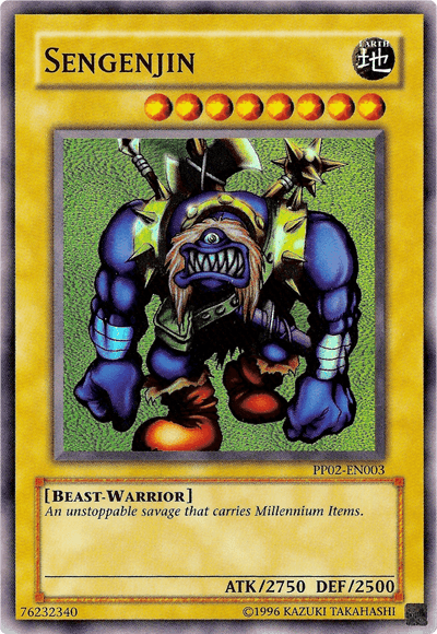 The Yu-Gi-Oh! card, Sengenjin [PP02-EN003] Super Rare, features 