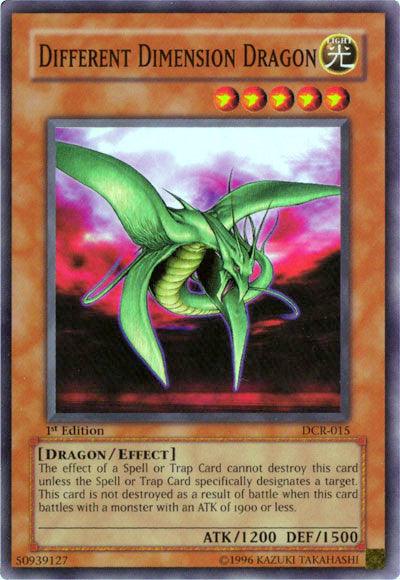 A Yu-Gi-Oh! Different Dimension Dragon [DCR-015] Super Rare trading card from the Dark Crisis series displaying 