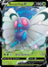 A Pokémon trading card featuring Butterfree V (001/189) [Sword & Shield: Darkness Ablaze] from Pokémon. This Ultra Rare Grass Type card showcases a colorful illustration of Butterfree, a butterfly-like Pokémon with large white wings adorned with green spots, a purple body, and blue limbs and antennae. The card details moves Dizzying Poison and Blasting Wind, including specs like HP 190.