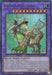 This is an image of the "Naturia Exterio (Duel Terminal) [HAC1-EN119] Parallel Rare" Yu-Gi-Oh! trading card. It features a fantasy beast with green, plant-like features, golden armor, and piercing eyes. As a Fusion/Effect Monster, it boasts 2800 attack power, 2400 defense power, and special abilities that counter any Spell/Trap Card.