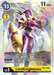 The Digimon LordKnightmon [BT5-045] (Event Pack) [Battle of Omni Promos] is a Super Rare digital trading card featuring a Level 6 Mega Digimon with a play cost of 13 and 11,000 DP. This yellow Digimon is adorned in intricate armor and wields a large shield. As part of the Battle of Omni Promos, the card highlights attack abilities and game rules in white text set within gray boxes.