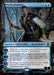 The image is of a Magic: The Gathering card featuring "Mordenkainen (Borderless) [Dungeons & Dragons: Adventures in the Forgotten Realms]," a Mythic Rarity Legendary Planeswalker from the Dungeons & Dragons crossover. He is depicted as a bald man with a beard, wearing a blue and gold robe. The card costs 4 blue mana and 2 colorless mana to cast, has three abilities, and a loyalty of 5. Card
