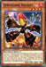 A Yu-Gi-Oh! Springans Rockey [BLVO-EN006] Common trading card featuring "Springans Rockey," a Machine/Effect Monster. The card showcases a red and orange robotic character holding two guns, with an ATK of 1800 and DEF of 800. The background depicts an explosive scene with flying debris and projectiles, while the effect text is displayed in a white box at the bottom.