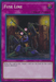 A Yu-Gi-Oh! trap card named Fuse Line [CIBR-EN078] Secret Rare. The artwork, reminiscent of a Secret Rare, depicts a mechanical humanoid with multiple cables attached, holding two objects with question marks above. The violet border and Normal Trap label are at the top, while the card's effects, serial number, and artist credits are at the bottom.