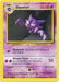 A Pokémon Haunter (29/102) [Base Set Unlimited] card from the Base Set Unlimited featuring Haunter, a ghost-type Psychic Pokémon. Haunter is depicted floating with a mischievous smile and large, sharp claws. The 60 HP card includes attacks "Hypnosis" and "Dream Eater." The background is yellow and purple, with card details and weaknesses at the bottom.