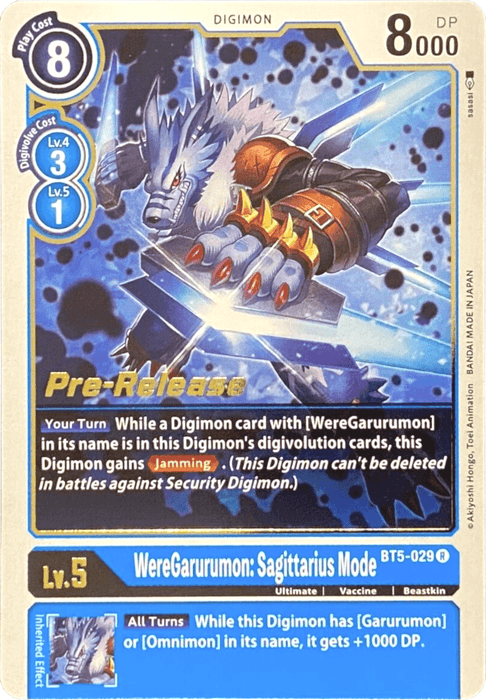 WereGarurumon: Sagittarius Mode [BT5-029] [Battle of Omni Pre-Release Promos]