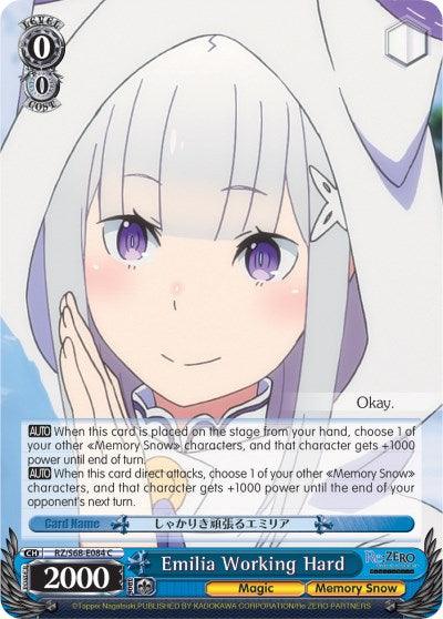 Emilia Working Hard (RZ/S68-E084 C) [Re:ZERO Memory Snow]