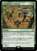 A Magic: The Gathering Rare Instant card titled "Galadhrim Ambush [The Lord of the Rings: Tales of Middle-Earth Commander]." The artwork depicts armored Elves ambushing Orcs in a forest. The card text reads: "Create X 1/1 green Elf Warrior creature tokens, where X is the number of attacking creatures. Prevent all combat damage that would be dealt this turn by non-Elf creatures." Part of *Magic: The Gathering.*