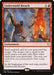 The image is of the Magic: The Gathering card "Underworld Breach [Theros Beyond Death]." This enchantment card has a casting cost of one red and one generic mana. The illustration depicts a fiery scene with a man, possibly in anguish, surrounded by flames. The card text explains its effect and escape cost mechanic.