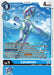 A Lanamon [BT12-024] [Across Time] card from the Digimon card game. Lanamon is depicted as a humanoid aquatic creature with light blue skin, wearing a headpiece resembling a fish. The card specifies evolution requirements, abilities such as Jamming, and stats: Lv. 4, play cost 5, digivolve cost 2, and 4000 DP. Set number BT12-024.