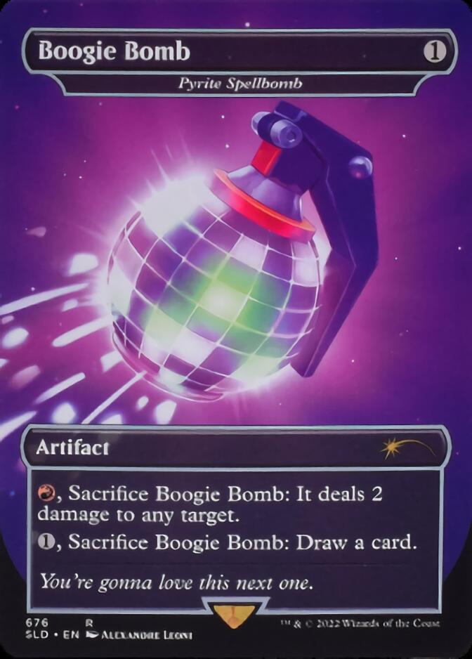 A colorful card presents the Pyrite Spellbomb, also known as 