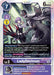 The LadyDevimon [BT11-083] [Dimensional Phase] Digimon trading card showcases a purple-themed Fallen Angel Digimon with a dark, menacing appearance. A character with purple hair and clad in a black outfit is depicted in the background. This card features a play cost of 7, level 5, and 6000 DP, along with special abilities and requirements detailed in text boxes.