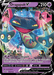 A Pokémon card featuring the Ultra Rare Dragapult V (092/192) [Sword & Shield: Rebel Clash] from Pokémon with 210 HP. The card shows a dragon-like Pokémon with a purple and teal body, flying in a dynamic pose, and surrounded by sparkles. The moves Bite (30 damage) and Jet Assault (60+ damage) are listed, with a dark and psychic energy theme.