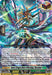 The Source Dragon Deity of Blessings, Blessfavor (D-BT01/025EN) from Bushiroad's Genesis of the Five Greats set is a fantasy-themed trading card. It depicts an armored dragon with colorful, radiant wings and glowing energy. The card text details its effects, critical power level, and attributes. As an Over Double Rare card, it boasts shiny foil decorations and vibrant artwork.