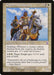 A Magic: The Gathering product named Zhalfirin Commander [Time Spiral Timeshifted] from the Time Spiral Timeshifted set. This Creature Human Knight features ornate armor and a sword, riding majestically on horseback. With a cost of 2W, it boasts a 2/2 power/toughness and flanking, alongside W(B/W)W: Target Knight gets +1/+1 until end of.