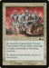 A "Magic: The Gathering" card from Urza's Legacy titled "Expendable Troops [Urza's Legacy]" features Carl Critchlow's artwork of armored Human Soldiers in battle. This common card’s text reads: "{T}, Sacrifice Expendable Troops: Expendable Troops deals 2 damage to target attacking or blocking creature." It's 2/1 in power/toughness.