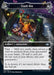 A whimsical, illustrated trading card named "Trash Bin (4-6) [Unfinity]" from the Magic: The Gathering set depicts a goblin in a cluttered junkyard holding a red wand. Among the assorted trash and attractions like a teddy bear and monster statue lies an ancient artifact. The card's abilities involve milling cards and returning one from the graveyard to the hand.