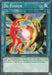 An image of the Yu-Gi-Oh! card "De-Fusion [SBCB-EN012] Common." The artwork shows two abstract, humanoid figures—one red and one black—swirling around a glowing, multicolored orb. Labeled as a "Quick-Play Spell" card, it describes targeting a Fusion Monster to return it to the Extra Deck. Part of the Battle City Box collection.