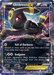 A Pokémon Umbreon EX (55/124) [XY: Fates Collide] trading card from Pokémon, boasting an HP of 170. This Ultra Rare card has a dark, mystical theme with a black background and Umbreon adorned in glowing yellow rings. It features Veil of Darkness and Endgame moves. Weakness is Fighting, resistance Psychic, retreat cost one colorless energy.