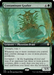 The image shows a Magic: The Gathering card titled "Contaminant Grafter (Extended Art) [Phyrexia: All Will Be One Commander]," a Rare Phyrexian Druid from the Phyrexia: All Will Be One Commander set. It depicts a menacing, multi-limbed Phyrexian creature in a corrupted forest. The card details include mana cost (4 colorless, 1 green), and abilities such as trample.