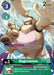 The Digimon trading card Angoramon [BT10-044] (Alternate Art) [Xros Encounter] showcases a Rookie-level, white, fluffy, bear-like creature with large hands and green ribbons. It includes detailed gameplay information such as Digivolve Cost, Play Cost, and DP (2000), along with special abilities and effects highlighted in colored text boxes.