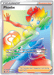 The Pokémon Trading Card featuring Phoebe is a Secret Rare from the Sword & Shield: Battle Styles set. She's surrounded by rainbow-colored energy, wearing a similarly multicolored outfit. The card is a Trainer Supporter card, and the text reads: "During this turn, damage from your Pokémon VMAX's attacks isn’t affected by any effects on your opponent’s Active Pokémon. The product name of this card is Phoebe (175/163) [Sword & Shield: Battle Styles] under the brand name Pokémon.
