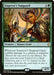 A Magic: The Gathering product titled "Emperor's Vanguard [Ixalan]" from the Ixalan set. It has a green border and features artwork of a vigilant human scout in a jungle setting. Text on the card describes the creature's abilities and stats: "4/3" power and toughness, and an ability that explores, revealing the top card of your library.
