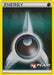A Pokémon Darkness Energy (2011 Play Pokemon Promo) [League & Championship Cards] with a yellow border featuring a black circle with a white starburst effect in the background, signifying a Darkness Energy card. The "Play! Pokémon" logo is at the bottom right corner, marking it as one of the League & Championship cards. The card background is a mix of dark and light shades. Text at the top reads "ENERGY".