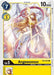 A Digimon trading card featuring Angewomon, a Level 5 Ultimate Vaccine Archangel. She has long blonde hair, a gold and pink outfit with white wings, a blindfold, and holds a bow. Stats: Play Cost 7, Digivolve Cost 3, 10,000 DP. Card code Angewomon [BT2-037] (Official Tournament Pack Vol.3) [Release Special Booster Promos] from the Digimon Special Booster Promos.

