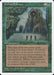 A Magic: The Gathering card titled "Sylvan Library [Fourth Edition]." It costs 1 colorless and 1 green mana. The rare card's illustration shows a mysterious, ancient tree with a face, surrounded by mist and dense forest. The text box describes the enchantment's effects. It is illustrated by Harold McNeill.