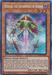 A "Yu-Gi-Oh!" trading card featuring the "Morgan, the Enchantress of Avalon [MP19-EN223] Prismatic Secret Rare", a Noble Knight Monster from the 2019 Gold Sarcophagus Tin Mega Pack. Morgan is depicted in a flowing green dress, holding a wand with a glowing purple tip. This Prismatic Secret Rare card has 1300 attack points, 1600 defense points, and a holographic design.