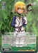 A Double Rare trading card featuring Unreliable Nature Manipulator, Mare (OVL/S62-E027 RR) [Nazarick: Tomb of the Undead] from the series "Overlord." Mare, an elf with short blonde hair and large green eyes, wears a purple and green outfit. The card from Bushiroad includes stats: power 2000, and abilities involving stage placement and opponent's attack phase. Text reads, "You are a leader who's kind as well as merciful.