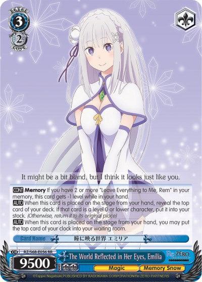 The World Reflected in Her Eyes, Emilia (RZ/S68-E056 RR) [Re:ZERO Memory Snow]
